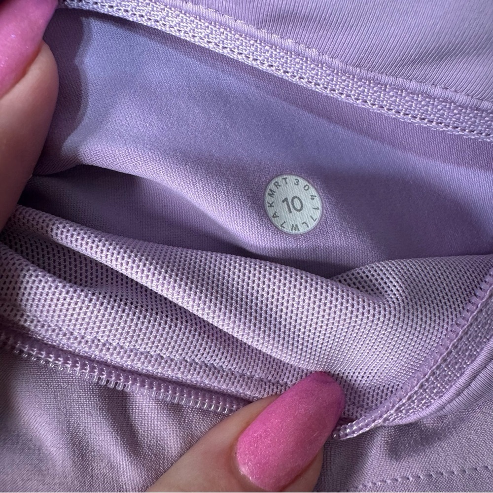Lululemon Speed Up Athletic Shorts Lilac Quartz Purple Size 10 - Picture 7 of 7